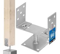 KOTARBAU® Support de poteau en U, largeur réglable de 0 à 200 mm, à visser, argenté