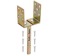 KOTARBAU® Support de poteau en U réglable de 0 à 125 mm de largeur pour sceller le béton, ancrage en béton pour poteaux en bois, bétonnage, jaune