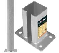 KOTARBAU® Support de Poteau - pour Clôture - Acier Galvanisé à Chaud - 80 x 80 mm - Argent - Pied De Poteau - à Visser - Robuste et Résistant