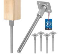 Kotarbau - Support de Poteau Réglable en Hauteur 80 x 330 mm Zingué en Acier - Ancrage au Sol - Socle de Poteau, Argenté