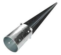 KOTARBAU® Support de poteau rond à enfoncer Ø 100mm longueur 750 mm pied pour poteau, ancre à poteau en acier galvanisé à chaud coul