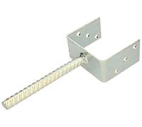 KOTARBAU® Support Poteau à Sceller - Acier Galvanisé - 121 mm - Argent - Pied de Poteau Bois - avec Ancrage Béton - Embase Robuste pour Clôture Jardin Terrasse