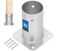 KOTARBAU® Support Poteau Bois - à Visser - Acier Galvanisé - Ø 80 mm - Argent - Pied de Poteau - Fixation Robuste - Résistant à la Corrosion
