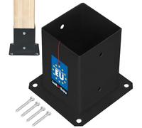 KOTARBAU® Support Poteau Bois - Acier Revêtu par Poudre - 100 x 100 mm - Noir - Pied de Poteau - Fixation Robuste - Résistant à la Corrosion