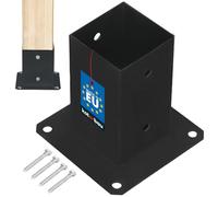 KOTARBAU® Support Poteau Bois - Acier Revêtu par Poudre - 80 x 80 mm - Noir - Pied de Poteau - Fixation Robuste - Résistant à la Corrosion