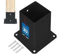 KOTARBAU® Support Poteau Bois - Acier Revêtu par Poudre - 90 x 90 mm - Noir - Pied de Poteau - Fixation Robuste - Résistant à la Corrosion