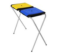 KOTARBAU® Support pour sac poubelle double - 33 x 77 x 85 cm - Bleu et jaune - Support en métal et plastique - Support pour sac poubelle