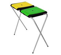 KOTARBAU® Support pour sac poubelle double - 33 x 77 x 85 cm - Vert et jaune - Support en métal - Support pour sac poubelle