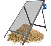 KOTARBAU® Tamis Jardinage 4 x 4 mm Acier Tamis Sable 60 x 120 cm Gris pour Sable Terre Cailloux Robuste et Durable