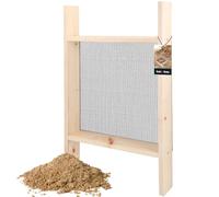 KOTARBAU® Tamis Sable - Tamis Jardinage - 4 x 4 mm - Acier - 80x50 cm - Terre Cailloux - Robuste - de Maçonnerie - avec Cadre en Bois - pour Chantier