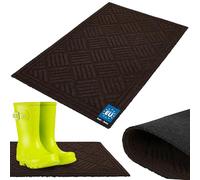 KOTARBAU® Tapis Entree Interieur - Paillasson Exterieur Entrée - Polyester + Caoutchouc - 45 x 75 cm - Brun - Rectangulaire - Tapis D'Entrée Intérieur - Absorbant - Antidérapant