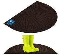 KOTARBAU® Tapis Entree Interieur - Paillasson Exterieur Entrée - Polyester + Caoutchouc - 60 x 90 cm - Brun - Demi-Circulaire - Tapis D'Entrée Intérieur - Absorbant - Antidérapant