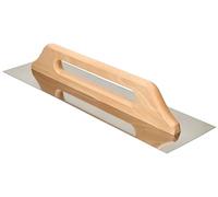 KOTARBAU® Truelle plate en acier inoxydable 480 mm, truelle rectangulaire de lissage avec manche en bois, spatule pour plâtre, mastic, ciment, truelle de maçon