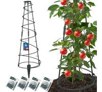 KOTARBAU® Tuteur Tomate, Treillis Plante Grimpante Exterieur ⌀ 25 cm, PVC | Lot de 4, Tuteur Plante, Treillis de Jardin, Support Tomates Potager, Treillis Concombre, Vert