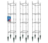 KOTARBAU® Tuteur Tomate, Treillis Plante Grimpante Exterieur 29x29x120cm | Lot De 3 Tuteurs Modulaires, Tuteur Plante, PVC, Vert, Treillis pour Plantes Grimpantes, Support Tomates Potager