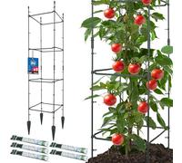 KOTARBAU® Tuteur Tomate, Treillis Plante Grimpante Exterieur 29x29x120cm | Lot de 5 Tuteurs Modulaires, Tuteur Plante, PVC, Vert, Treillis pour Plantes Grimpantes, Support Tomates Potager