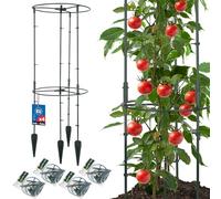 KOTARBAU® Tuteur Tomate, Treillis Plante Grimpante Exterieur ⌀ 35 x 80 cm | 4 pièces, Treillis de Jardin, Tuteur Plante, Support Tomates Potager,Tuteur Potager, PVC, Vert, Carré