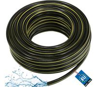 KOTARBAU® Tuyau Arrosage PVC 50 m Noir Jaune Tuyau D'Arrosage Renforcé 1 Pouce 4 Couches Flexible Durable pour Jardin