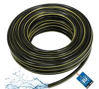 KOTARBAU® Tuyau d'arrosage professionnel, 1/2", 30 m, renforcé, noir et jaune, pour l'arrosage des plantes, 4 couches