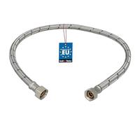 KOTARBAU® Tuyau flexible 3/8" - Tuyau d'arrosage - 70 cm - Tuyau blindé - 3/8" x 3/8" - Tuyau de raccordement pour robinet - Gaine en acier inoxydable - Argenté