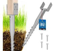KOTARBAU® U Support Poteau Bois, Pied de Poteau À Visser 120 x 720 mm | Platine Poteau, Fixation Poteau Bois, Embase Pied de Poteau, Acier Galvanisé