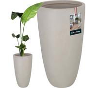 KOTARBAU® Vase de fleurs haut Pot de fleurs Gris Fiberclay Ecolite Hauteur 78 cm ⌀ 42 cm Vase moderne aspect béton Vase de sol grand pour fleurs Vases de fleurs modernes pour salon jardin balcon beaux