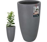 KOTARBAU® Vase de fleurs haut Pot de fleurs Gris foncé Fiberclay Ecolite Hauteur 62 cm ⌀ 32 cm Vase moderne Aspect béton Vase de sol grand pour fleurs Vases de fleurs modernes pour salon jardin balcon