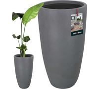 KOTARBAU® Vase de fleurs haut Pot de fleurs Gris foncé Fiberclay Ecolite Hauteur 78 cm ⌀ 42 cm Vase moderne Aspect béton Vase de sol grand pour fleurs Vases de fleurs modernes pour salon jardin balcon