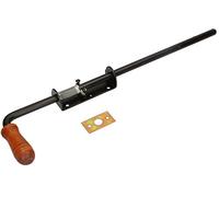 KOTARBAU Verrou à ressort 480 mm - Noir inoxydable - Poignée en bois - Résistant aux intempéries - Avec suspension - Pour portail - Uni