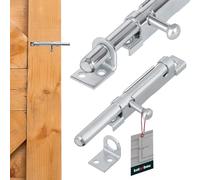 KOTARBAU® Verrou coulissant blanc galvanisé Ø 0,9 cm Petit verrou coulissant 100 mm de diamètre Verrou de porte intérieur et extérieur Verrou de porte de jardin Verrou coulissant