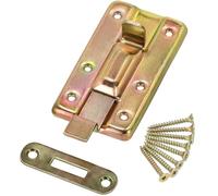 KOTARBAU® Verrou de serrure coudé 80 mm avec gâche pour portes galvanisée jaune universel