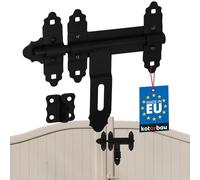 KOTARBAU® Verrou Portail Exterieur, Loquet Portail 200 mm, Acier | Loquet Portail Exterieur, Verrou de Portail, sans Cadenas, Rétro, Acier Evêtu par Poudre, Noir