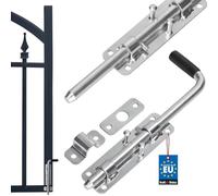 KOTARBAU® Verrou Porte Exterieur - 22 cm - Argent - Verrou Baionnette - en Acier Zingué - Targette - Loquet de Portail - Targette de Portail