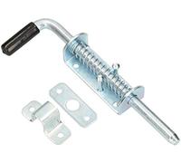 KOTARBAU® Verrou Porte Extérieur - Verrou Portail - Acier Galvanisé - 220 mm - Argent - Loquet à Ressort - Poignée Caoutchouc - Résistant Intempéries - Sécurité Renforcée
