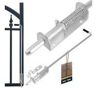 KOTARBAU® Verrou Porte Extérieur - Verrou Portail - Acier Galvanisé - 800 mm - Argent - Loquet à Ressort - Poignée Caoutchouc - Résistant Intempéries - Sécurité Renforcée