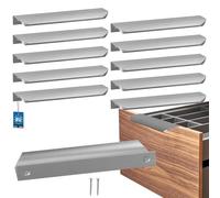 KOTARBAU ZnAl - Lot de 10 poignées de meuble - 180 mm - Argent mat - Poignées à vis arrière - Poignée de bord - Poignées de tiroir - Cuisine - Moderne