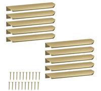 KOTARBAU ZnAl - Lot de 10 poignées de meuble - 212 mm - Or mat - Poignées à vis arrière - Poignée de bord - Poignées de tiroir - Cuisine - Moderne