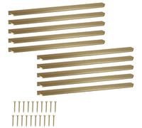 KOTARBAU ZnAl - Lot de 10 poignées de meuble - 436 mm - Or mat - Poignées à vis arrière - Poignée de bord - Poignées de tiroir - Cuisine - Moderne