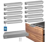 KOTARBAU ZnAl - Lot de 10 poignées de meuble - Poignées d'armoire - 116 mm - Argent mat - Poignées à vis arrière - Poignée de bord - Poignées de tiroir - Cuisine - Moderne