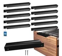 KOTARBAU ZnAl - Lot de 10 poignées de meuble - Poignées d'armoire - 180 mm - Noir mat - Poignées à vis arrière - Poignée de bord - Poignées de tiroir - Cuisine - Moderne