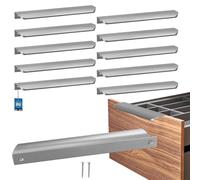 KOTARBAU ZnAl - Lot de 10 poignées de meuble - Poignées d'armoire - 212 mm - Argent mat - Poignées à vis arrière - Poignée de bord - Poignées de tiroir - Cuisine - Moderne