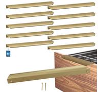 KOTARBAU ZnAl - Lot de 10 poignées de meuble - Poignées d'armoire - 276 mm - Or mat - Poignées à vis arrière - Poignée de bord - Poignées de tiroir - Cuisine - Moderne