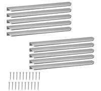 KOTARBAU ZnAl - Lot de 10 poignées de meuble - Poignées d'armoire - 340 mm - Argent mat - Poignées à vis arrière - Poignée de bord - Poignées de tiroir - Cuisine - Moderne