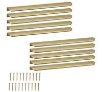 KOTARBAU ZnAl - Lot de 10 poignées de meuble - Poignées d'armoire - 340 mm - Or mat - Poignées à vis arrière - Poignée de bord - Poignées de tiroir - Cuisine - Moderne