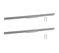 KOTARBAU ZnAl - Lot de 2 poignées de meuble - 436/416 mm - Argent - Poignées pour armoire de cuisine - Poignée de tiroir - Poignée de porte - Poignée de bord