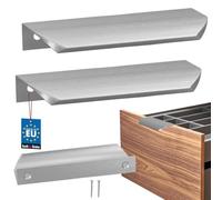 KOTARBAU ZnAl - Lot de 2 poignées de meuble - Poignées d'armoire - 116 mm - Argent mat - Poignées à vis arrière - Poignée de bord - Poignées de tiroir - Cuisine - Moderne
