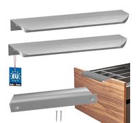 KOTARBAU ZnAl - Lot de 2 poignées de meuble - Poignées d'armoire - 180 mm - Argent mat - Poignées à vis arrière - Poignée de bord - Poignées de tiroir - Cuisine - Moderne