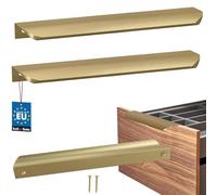 KOTARBAU ZnAl - Lot de 2 poignées de meuble - Poignées d'armoire - 212 mm - Or mat - Poignées à vis arrière - Poignée de bord - Poignées de tiroir - Cuisine - Moderne