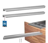 KOTARBAU ZnAl - Lot de 2 poignées de meuble - Poignées d'armoire - 340 mm - Argent mat - Poignées à vis arrière - Poignée de bord - Poignées de tiroir - Cuisine - Moderne