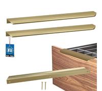 KOTARBAU ZnAl - Lot de 2 poignées de meuble - Poignées d'armoire - 340 mm - Or mat - Poignées à vis arrière - Poignée de bord - Poignées de tiroir - Cuisine - Moderne